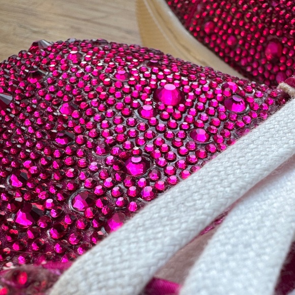 NEW! Betsey Johnson Sidny Rhinestone Embellished Platform Lace Up Sneakers 11 12 - Picture 10 of 11